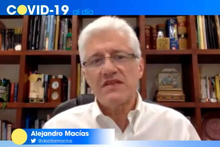 El Dr. Alejandro Mac&iacute;as se&ntilde;al&oacute; que el pico de la tercera ola de la pandemia podr&iacute;a ser a finales de agosto.