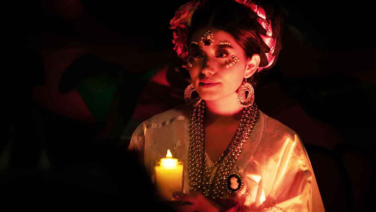 Estudiante PrepaTec Hidalgo en festividad de Día de Muertos