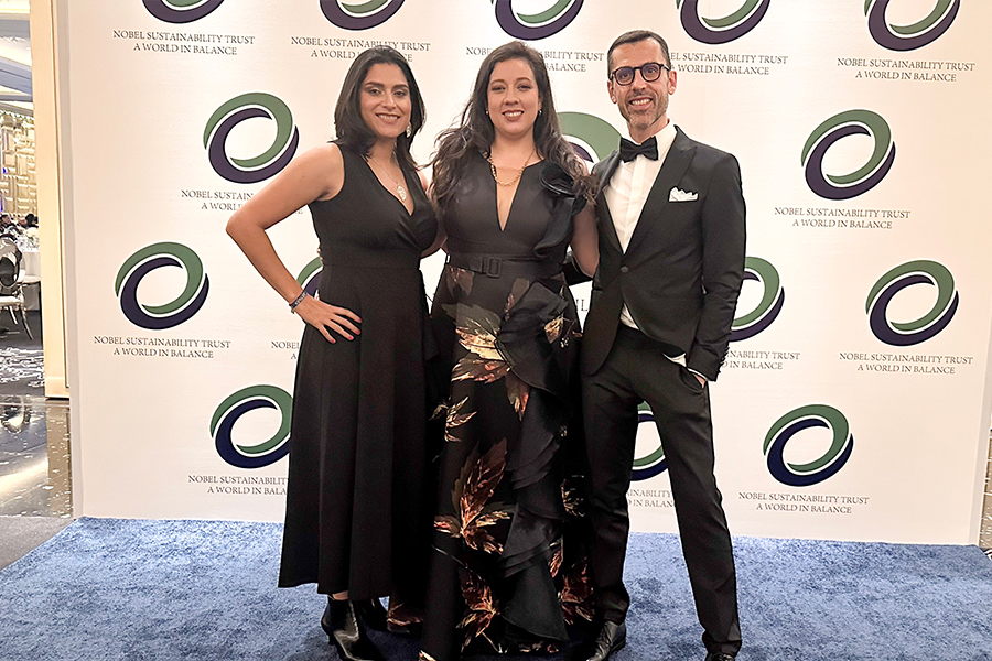 Eugen Reséndiz participa junto a otros investigadores durante el evento del Nobel Sustainability Trust Award.