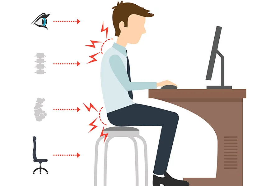 Postura correcta para sentarse a trabajar en casa