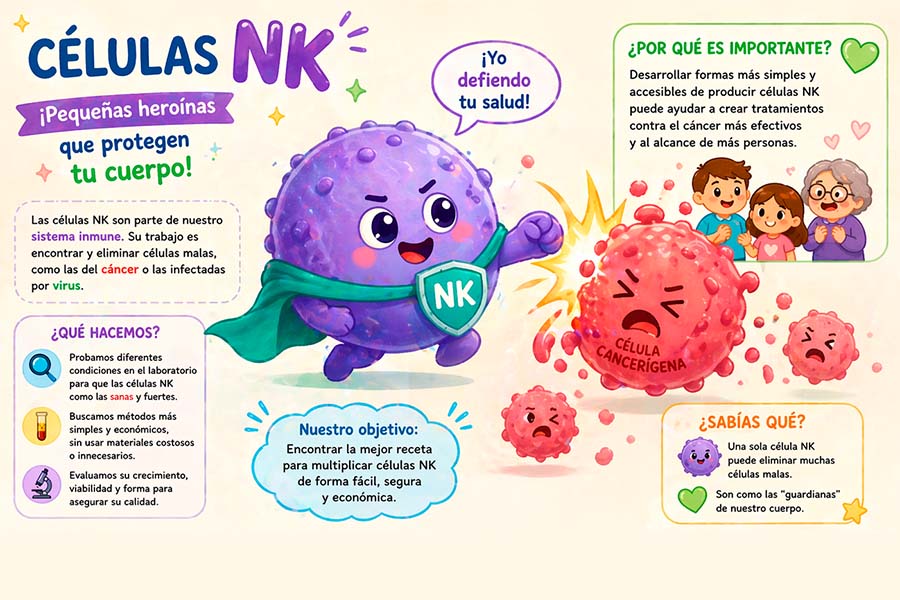 Doctor, egresada y alumnos innovan en cultivo celular contra el cáncer