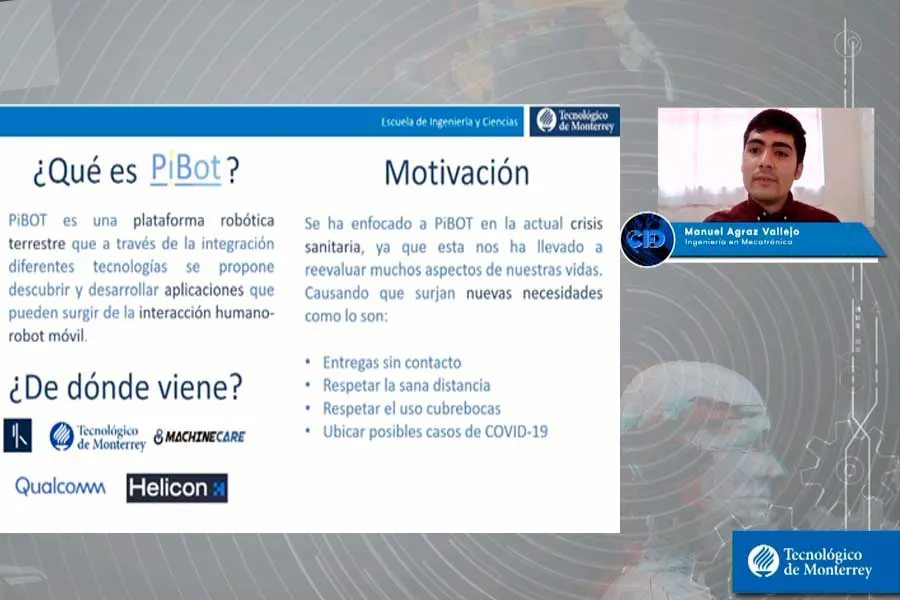 El estudiante desarrolló una plataforma de robot móvil autónomo (AMR), llamada PiBot