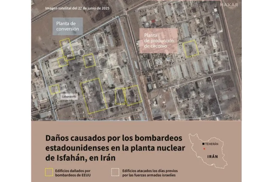 Gráfico ataque a planta en Irán