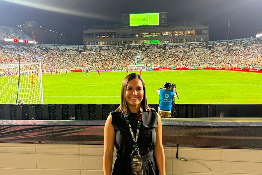 Fregoso trabajando durante un partido