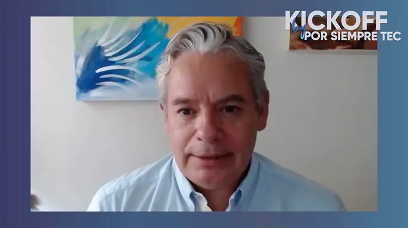 Mario Adri&aacute;n Flores, Vicepresidente Regi&oacute;n Norte en evento Kick Off Por Siempre Tec 