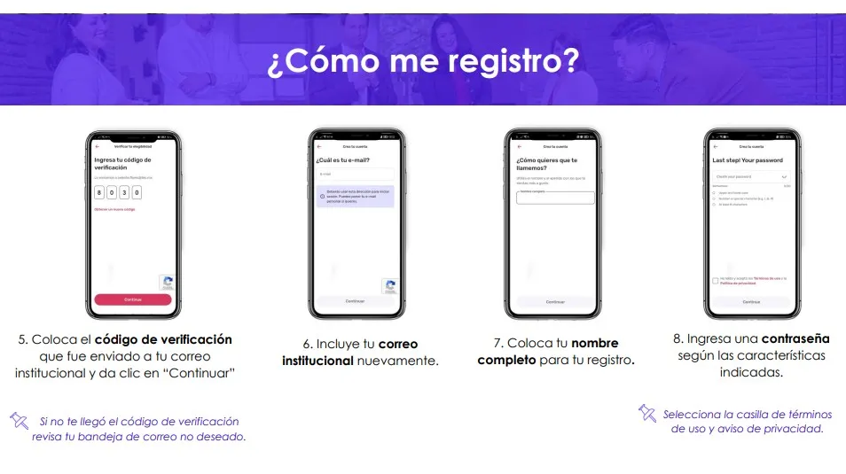 Descripci&oacute;n de los pasos para registrarse en Wellhub. Parte 2