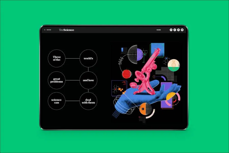 Vistazo de un art&iacute;culo rich media de Tec Science