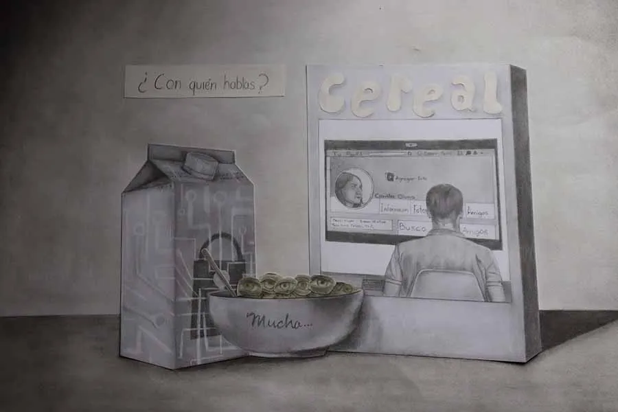 As&iacute; fue el trabajo que el alumno Tec elabor&oacute; para el certamen de dibujo y pintura