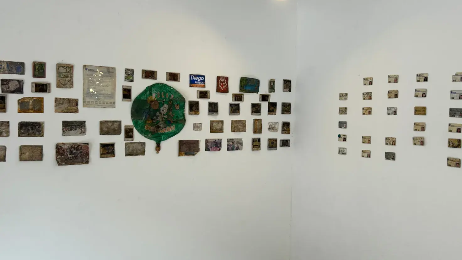 Exposición de los objetos contenidos en la cápsula.