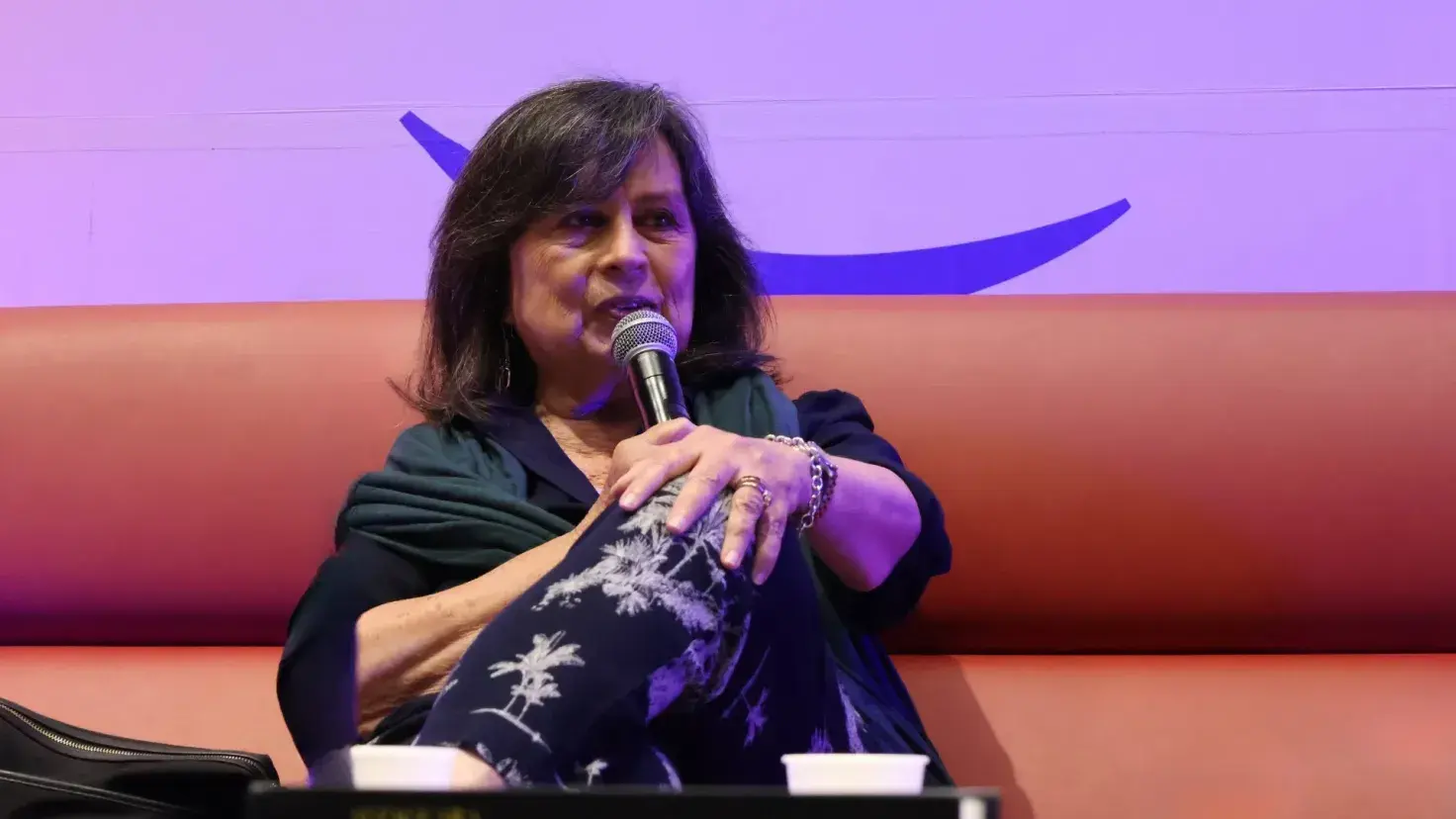 La escritora Laura Restrepo durante la Feria Interancional del Libro 2025