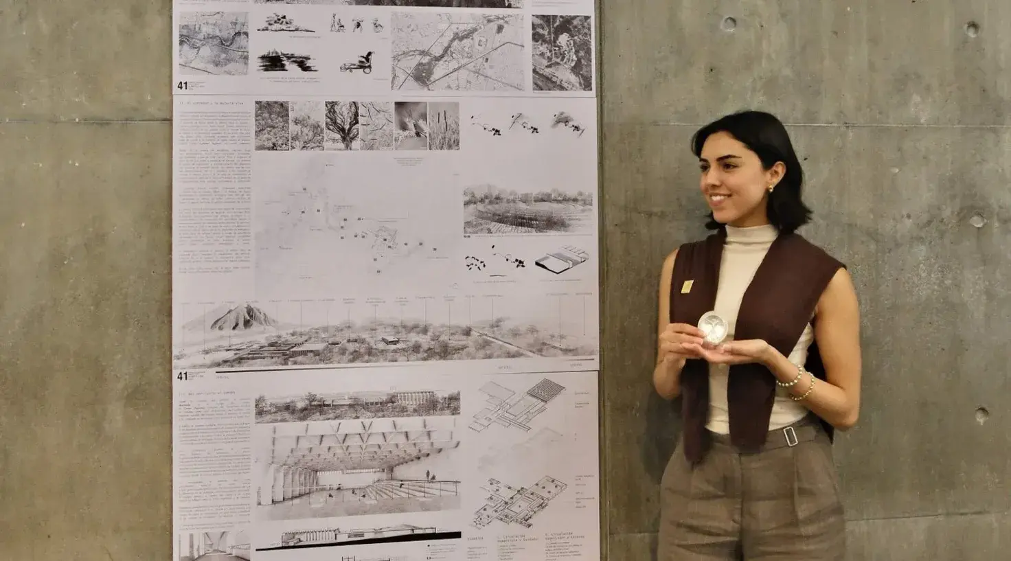 Valeria Márquez Castro fue reconocida con el primer lugar en el Concurso Nacional de Composición Arquitectónica Alberto J. Pani por su proyecto deportivo inclusivo. 