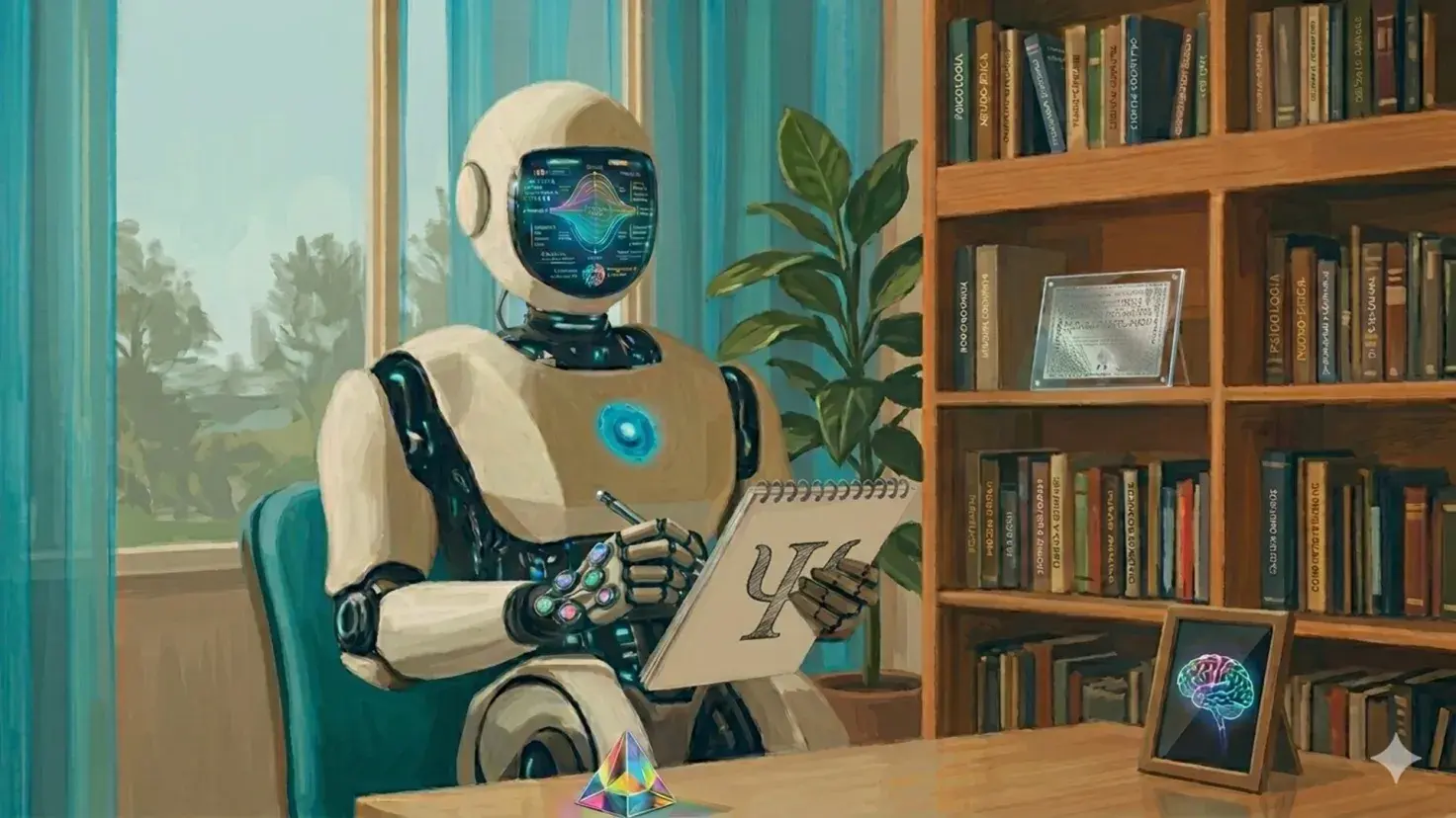Ilustración de un robot, aludiendo a una IA, a quien se le consulta como psicólogo