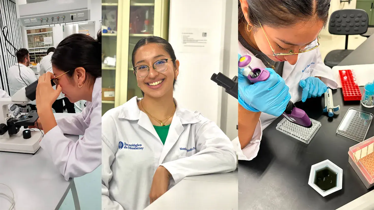 Estudiante de biotecnología en los laboratorios