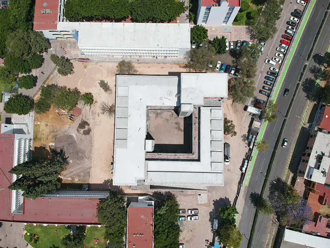 Vista aérea del edificio de Bioingenierías
