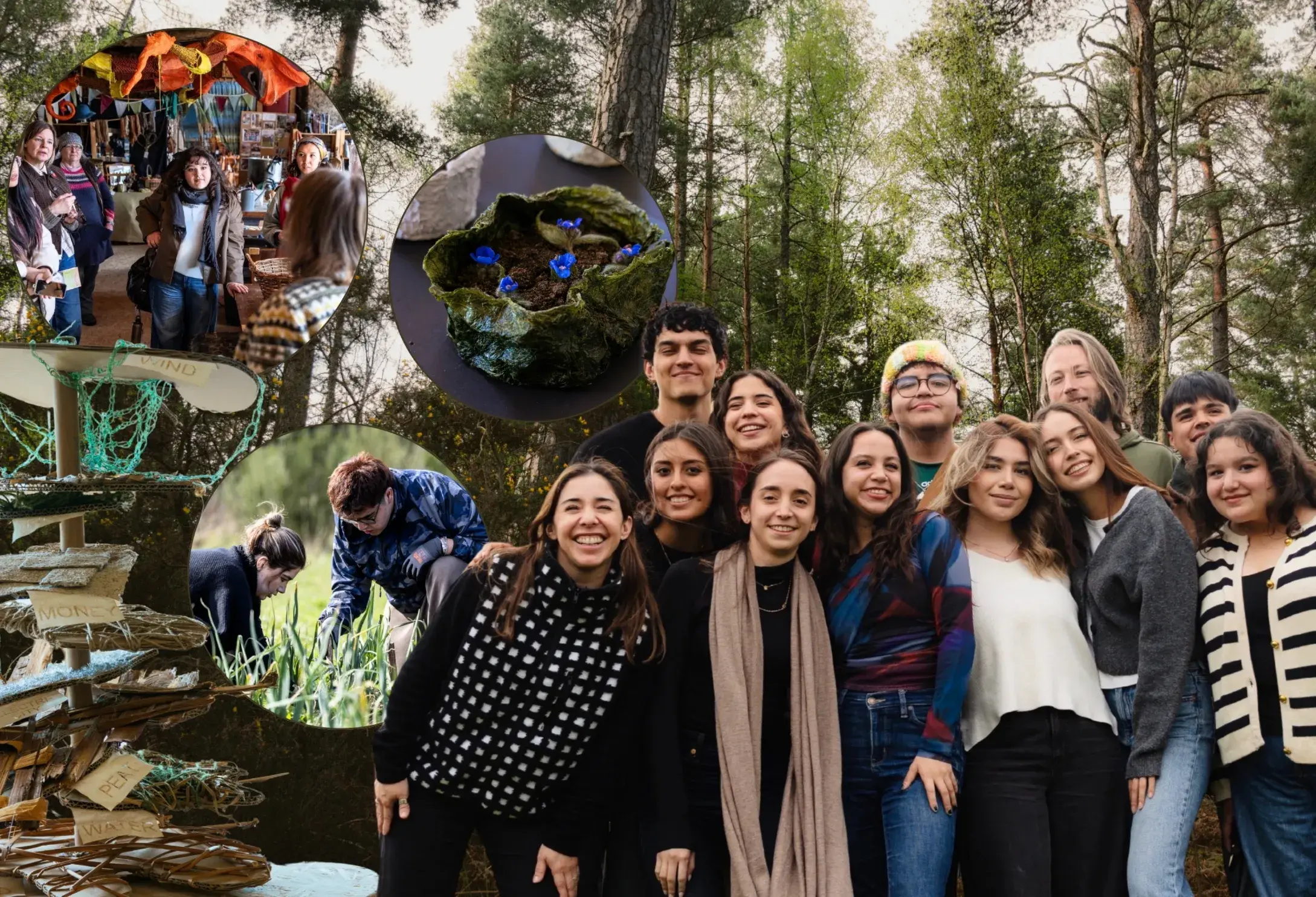 Collage de fotos de alumnos en la experiencia de Winter School en Escocia.