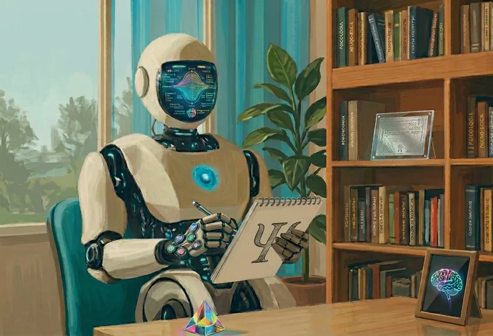 Ilustración de un robot, aludiendo a una IA, a quien se le consulta como psicólogo