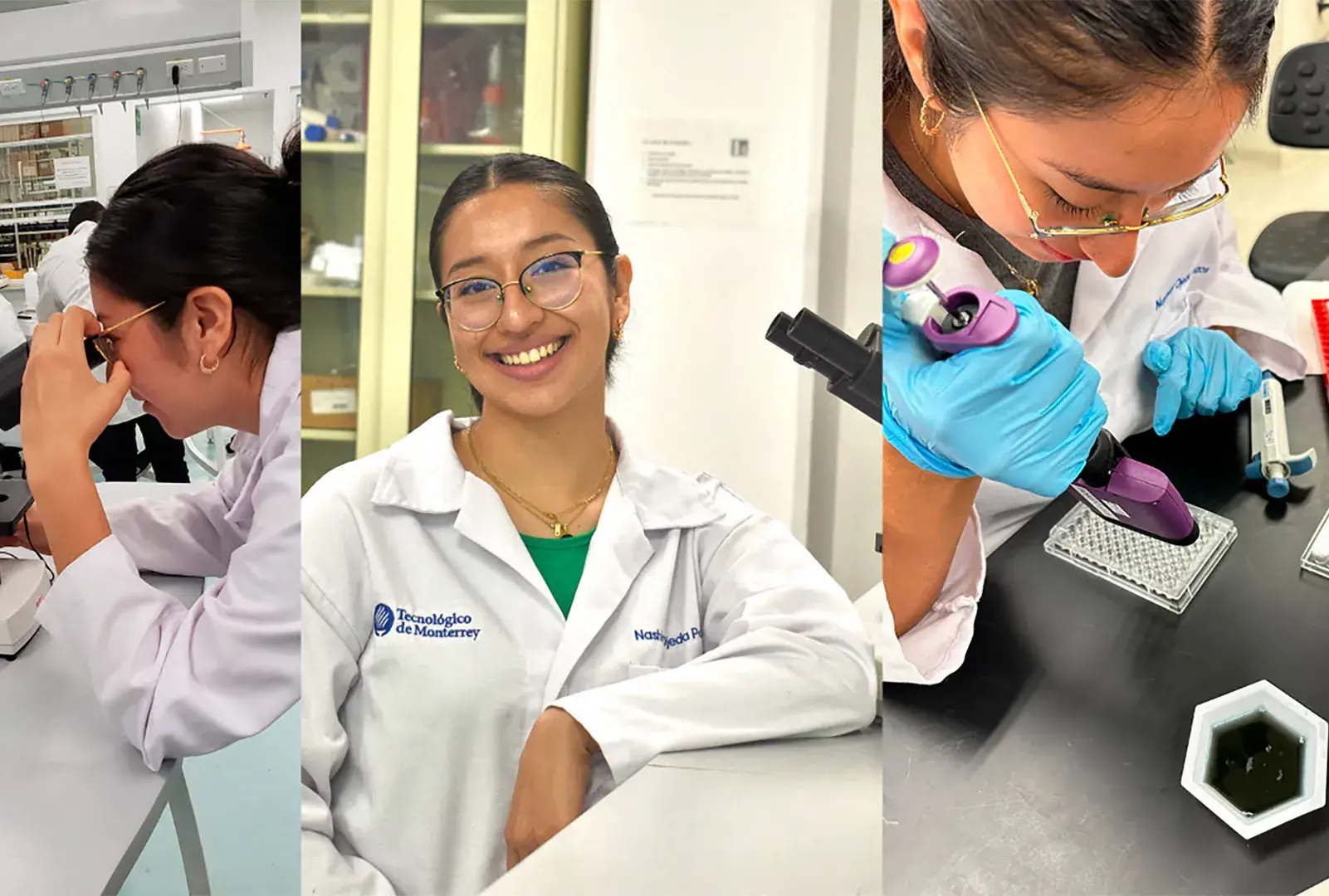 Estudiante de biotecnología en los laboratorios