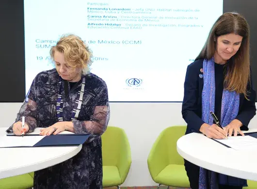Firma de convenio Tec y ONU-Hábitat