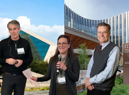 Dr. Guillermo Torre, rector de TECSALUD, Bruce D. Walker, director del Ragon Institute y Alison Ringel, investigadora en el Ragon Institute.