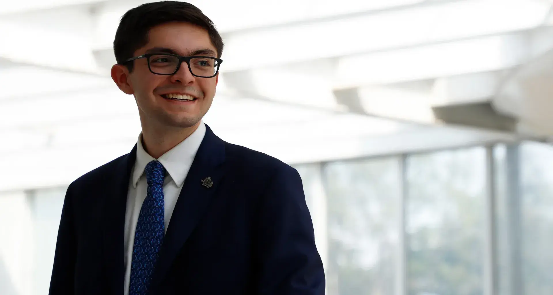 Ariel Delgado, estudiante de Ingeniería Química, en el Tec campus Estado de México.