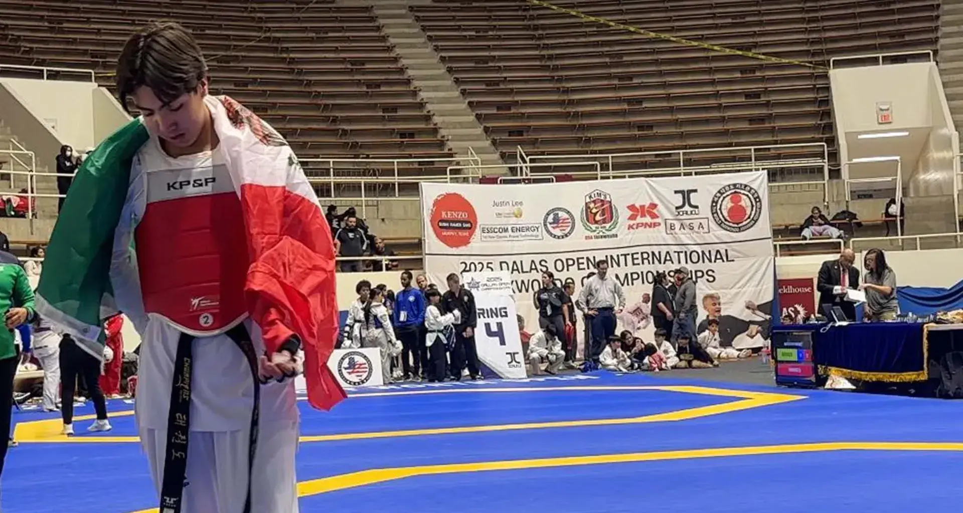 Leonardo Maldonado compitiendo en el Dallas Open Taekwondo 2025