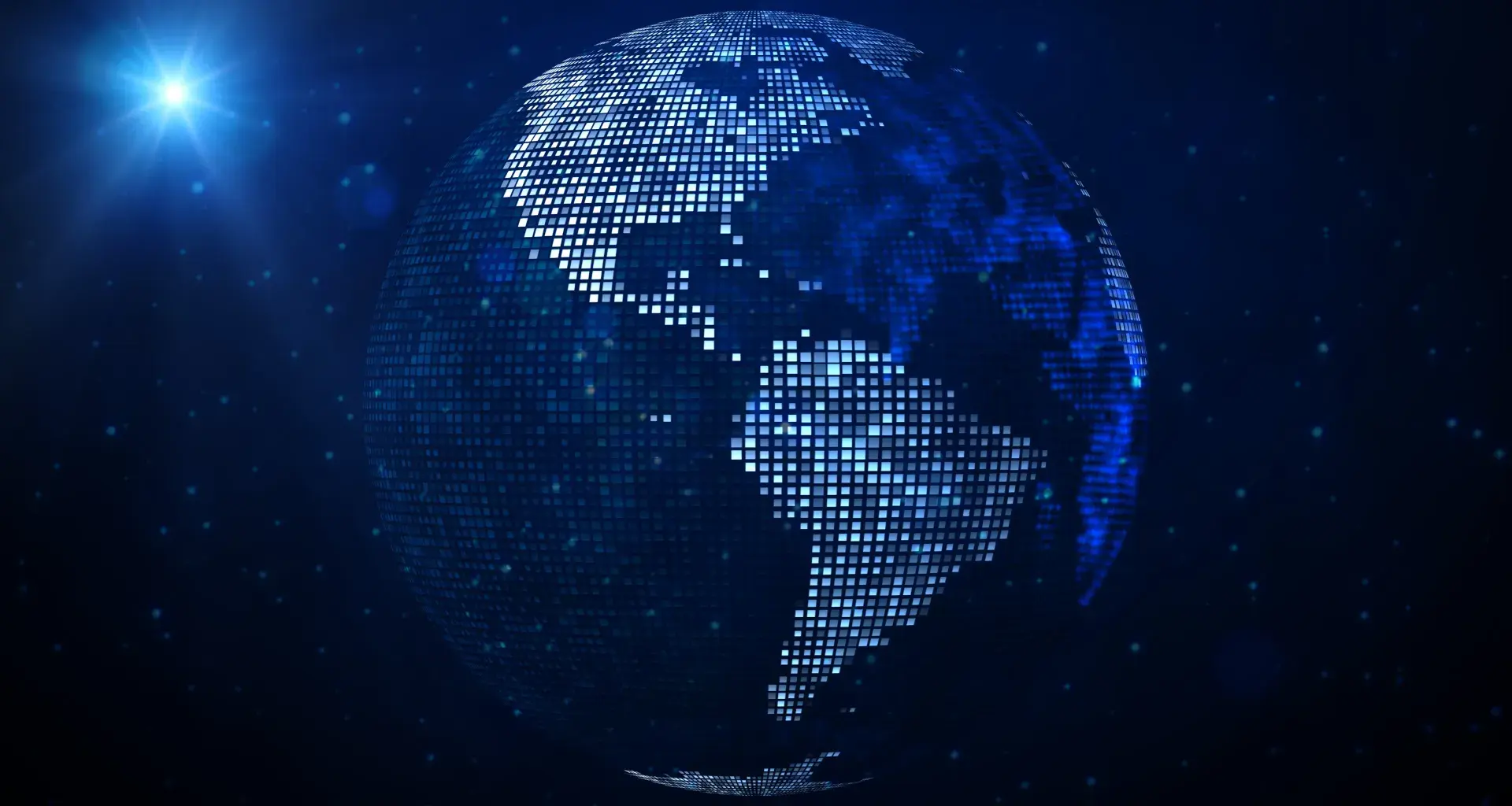 Mapa del mundo con  vista a América Latina