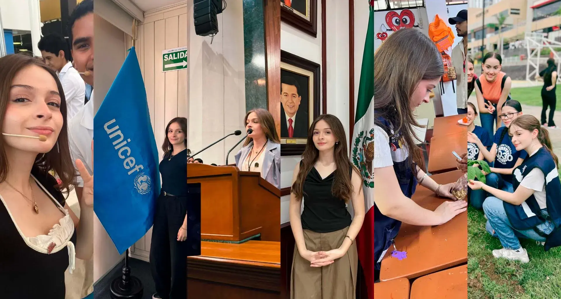 Dulce realizando activismo en diferentes momentos