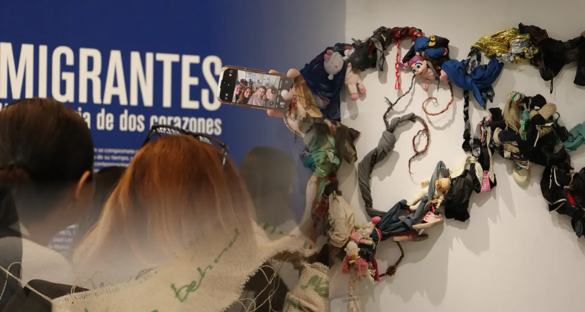 Obras de arte que forman parte de la exposición Migrantes. Una historia de dos corazones en el Tec CCM.