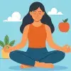 Ilustración mujer meditando