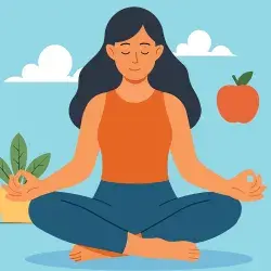 Ilustración mujer meditando