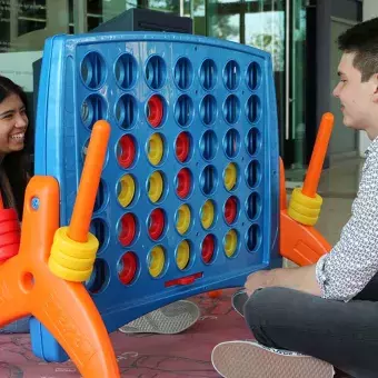 Students playing “Connect 4” at the San Luis Potosí campus. Students playing “Connect 4” at the San Luis Potosí campus.