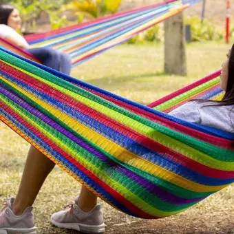 Several hammocks are available for relaxation at the Veracruz campus. Several hammocks are available for relaxation at the Veracruz campus.