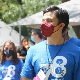 El Comité Ejecutivo FETEC estuvo a cargo del evento “Blue Fest”. Estudiante en la celebración 'Blue Fest' en el 78 Aniversario del Tec de Monterrey en campus Monterrey