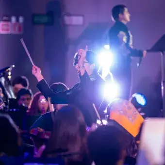 El concierto fue acompañado por la orquesta Concierto ensamble Homenaje a mi México Popular del Tec campus Puebla